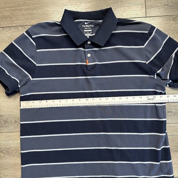 The Nike Polo Shirt Mens Size XL Slim Blue Striped Dri-Fit - Picture 5 of 6